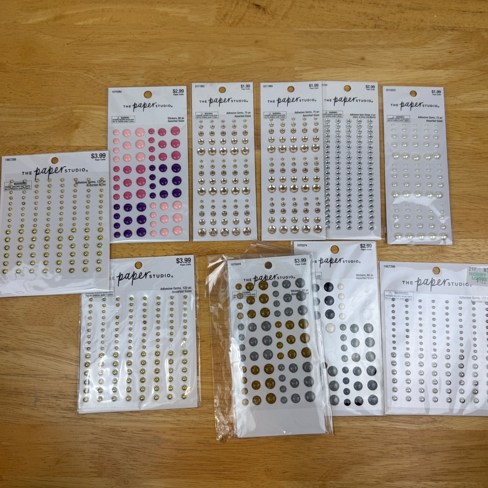 The Paper Studio Adhesive Gems Stickers Bundle Scrapbooking Craft Embellishments